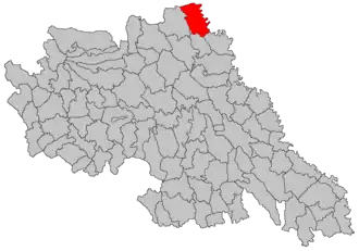 Location in Iași County