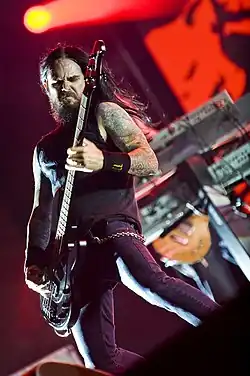 Nicholson performing with Ozzy Osbourne in 2009