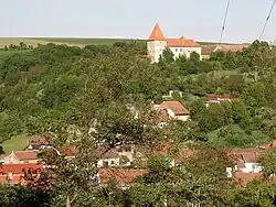 Centre of Bošovice below the Bošovice Fortress