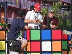 Bob Burton Jr. competing in the 5×5×5 event at the 2005 Rubik's Cube World Championships