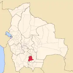 Location of Nor Cinti Province within Bolivia