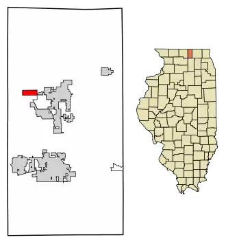 Location of Caledonia in Boone County, Illinois.