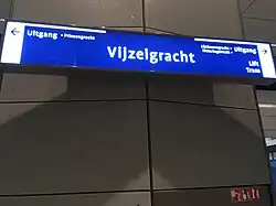 Vijzelgracht station signage