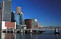 The bridge in 2010, looking towards Downtown Boston
