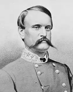 Confederate civil war officer with a mustache