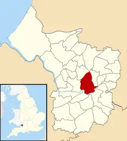 Map showing Lawrence Hill ward near the centre of the city