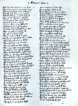 A page from a fifteenth-century Middle English manuscript.