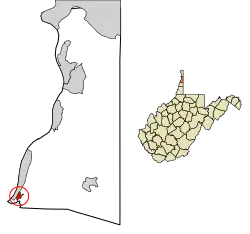 Location of Windsor Heights in Brooke County, West Virginia.