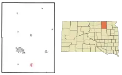 Location in Brown County and the state of South Dakota