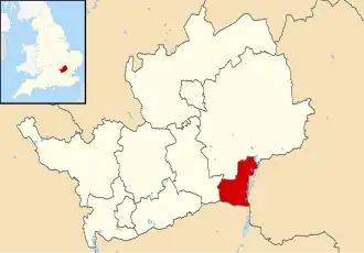 Broxbourne shown within Hertfordshire