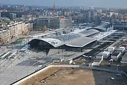 Aerial view of the station in 2016