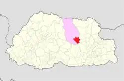 Location of Ura Gewog within Bumthang