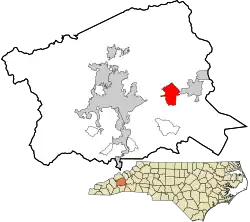 Location in Buncombe County and the state of North Carolina