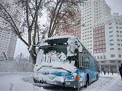 EMT bus stranded in Plaza de España