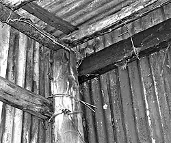 Fig. 2: Fencing wire is frequently used as a fastener. The Cobb & Co. hitch is much in evidence.