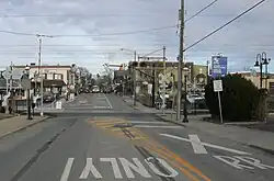 Butler Pike with old station to the left and new station to the right