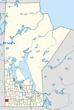 Location of Pipestone in Manitoba