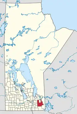 Location of the Rural Municipality of Reynolds in Manitoba