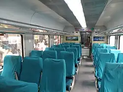 Interior view of AC Chair Car coach
