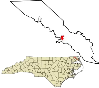 Location within Camden County and the state of North Carolina