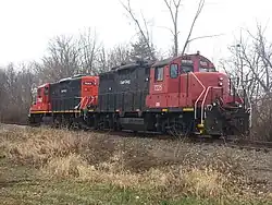 Former Camp Chase Industrial Railroad engine number 7225 in 2017.
