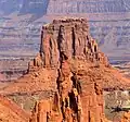 Washer Woman and Airport Tower seen from the west at Mesa Arch