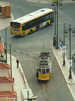 Carris tram and bus in Lisbon