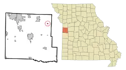 Location of Strasburg, Missouri