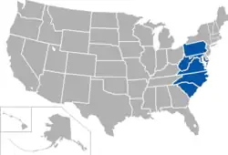Location of teams in {{{title}}}
