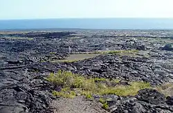 lava with a bit of road showing