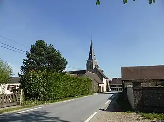 The church and surroundings in Champrond-en-Gâtine