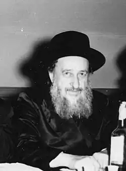 Black-and-white photo of a rabbi