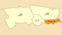 Location of Choa Saidan Shah Tehsil تحصِيل چوآسيدن شاه