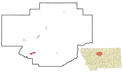 Location of Highwood, Montana