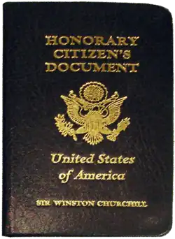 U.S. passport awarded by John F. Kennedy to Winston Churchill (circa 1963)