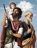 Saint Christopher with the Christ Child and St Peter by Giovanni Battista Cima da Conegliano, c. 1505