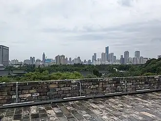 The city skyline, seen from the Nanjing City Wall