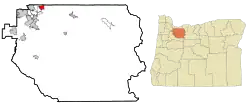 Location of Happy Valley, Oregon