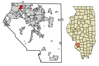 Location of Washington Park in St. Clair County, Illinois.