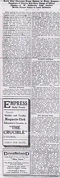 A description of the finishings of the Princess Theatre building at the time of its opening in 1915
