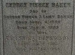 Grave of Christina Hopkinson Baker