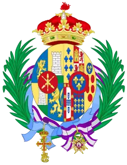 Coat of Arms of Isabel Alfonsa as Infanta of Spain and Countess Zamoyska