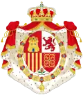 Coat of arms of the Realm, Provisional Government, Golden Fleece and Mantle variant (1868–1870)