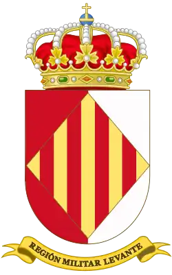 Coat of Arms of the former 3rd Military Region, "Levante" (1984–1997)