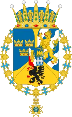 Wilhelm's coat of arms as prince of Sweden, Duke of Södermanland after 1907