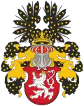 Royal coat of arms of Bohemia as a possession of Austria-Hungary (1890)[1] of Bohemia