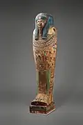 Coffin of Irtirutja; 332–250&nbsp;BC; plastered, painted and gilded wood; length: 198.8&nbsp;cm (78.3&nbsp;in); Metropolitan Museum of Art