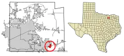 Location of Lavon in Collin County, Texas