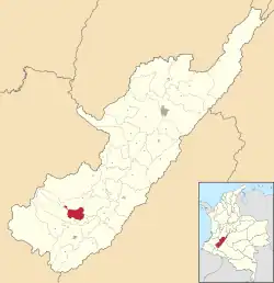 Location of the municipality and town of Oporapa in the Huila Department of Colombia.