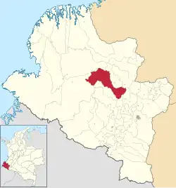 Location of the municipality and town of Los Andes in the Nariño Department of Colombia